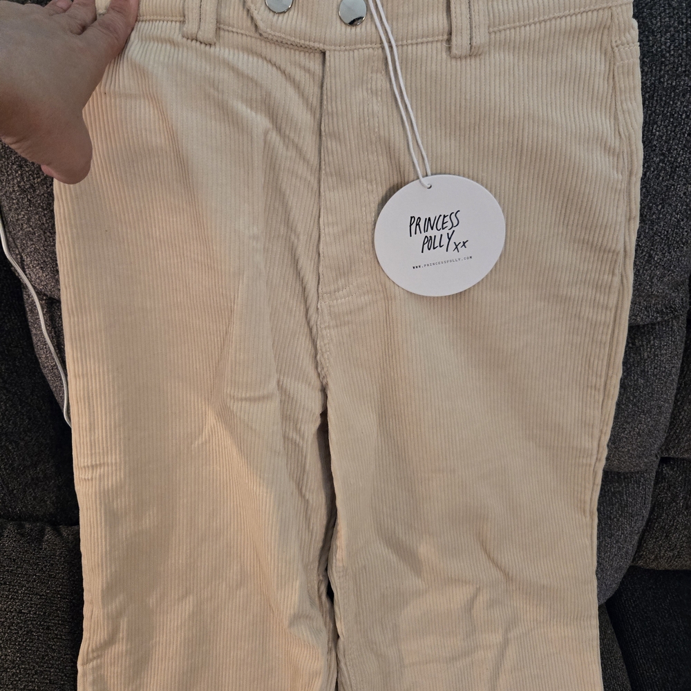 Princess Polly Corduroy Pants - Cream